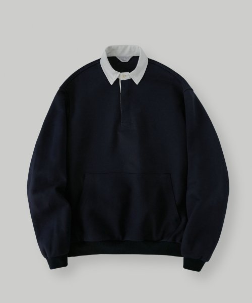 LAFUDGE STORE Heavy Cotton Over Rugby Pullover / 라퍼지스토어 헤비 코튼 오버 럭비 맨투맨