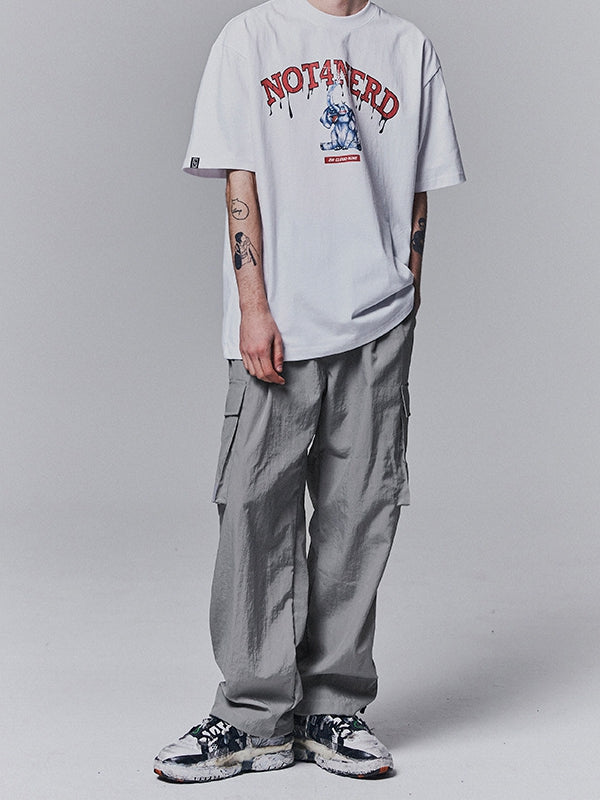 NOT4NERD Nylon Cargo Wide Pants / 낫포너드 나일론 카고 와이드 팬츠