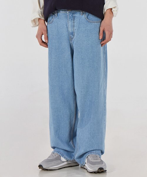 Easy Wide Denim Pants Deep Light Indigo / 이지 와이드 데님 팬츠 라이트인디고